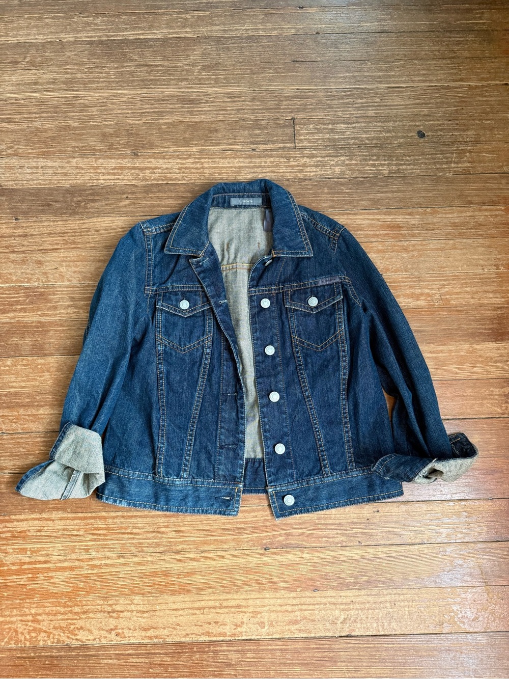 Liz Claiborne Classic Dark Blue Denim Jacket Size Small Petite